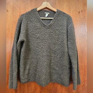 J. Crew Teddy Bear Oversized Womens V-Neck Sweater Medium